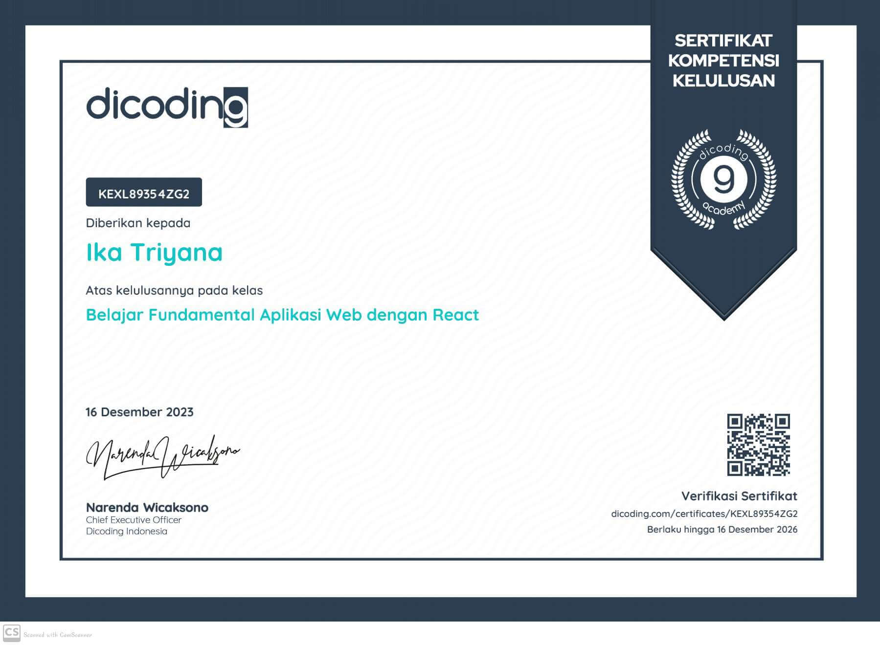 Certificate